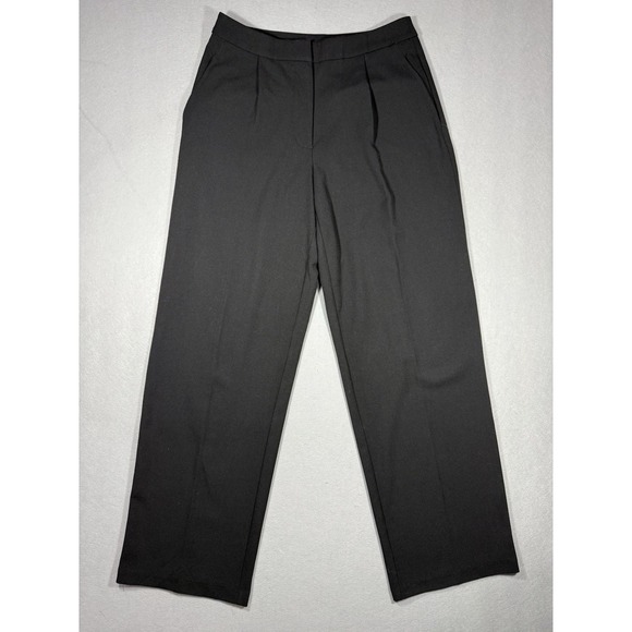 Zebra Pants - Zebra Fashion Black Twill Wide Leg Pleated Trousers Size EU 38 Whimsigoth Grunge